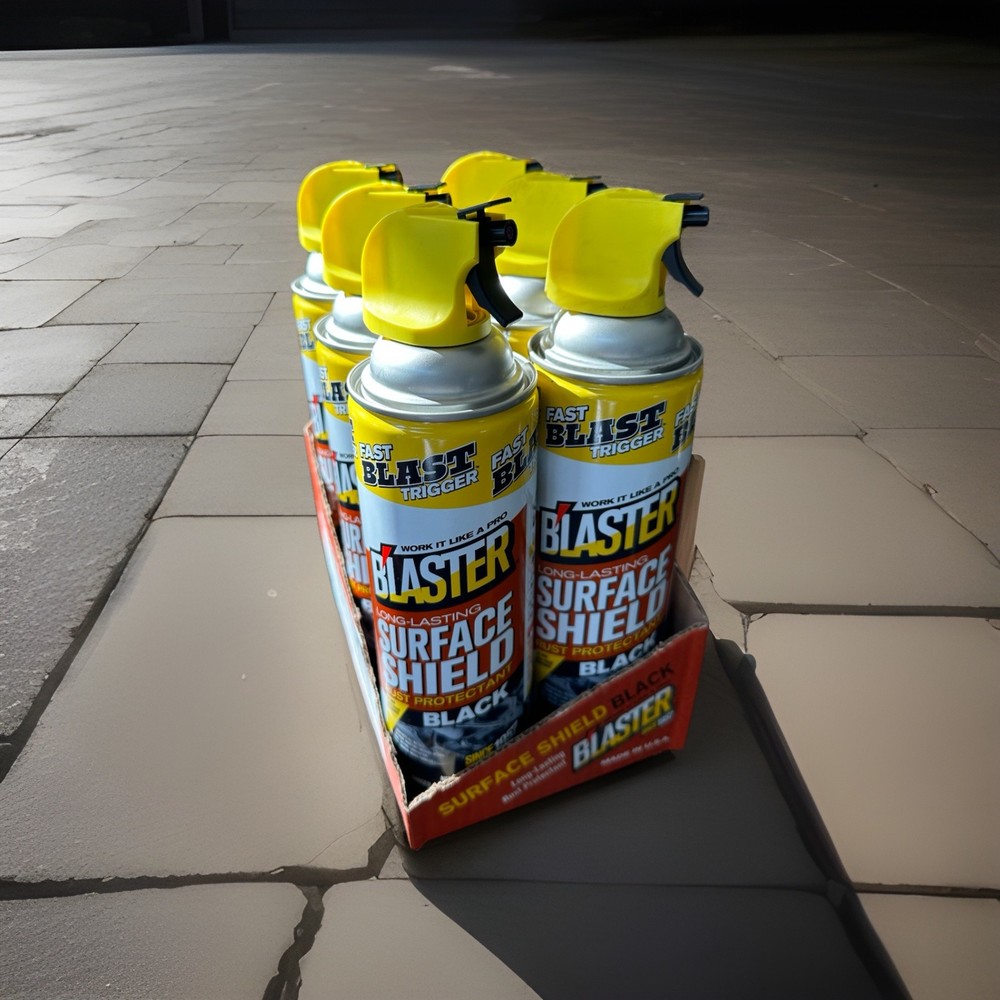 6 pack Surface Shield Black Anti Rust Spray –Long-Lasting Metal & Tool Corrosion
