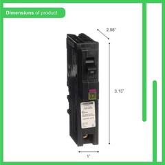 Square D – HOM120PDFC Homeline Plug-On Neutral 20 Amp Single-Pole Dual Function