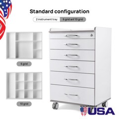 Dental Ultrasonic Piezo Scaler VRN-A8 Cavitron /Storage Cabinet Cart 5 Drawers