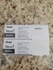 PENTEL WOW! RETRACTABLE BALLPOINT PEN MEDIUM 1.0 POINT BLACK, 24-COUNT / BK440-A
