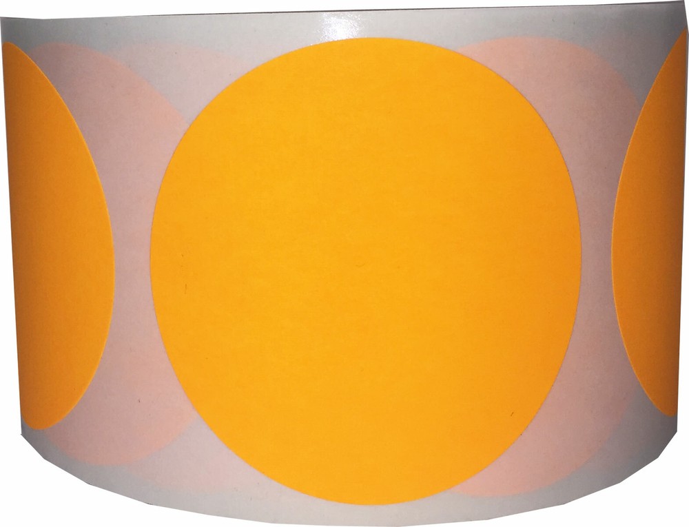 Circle Dot Stickers | 2.5″ Inches Round | 500 Pack | Pick One Color