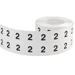 White with Black Number Stickers | 0.5″ Inch Round | 1000 Pack | Pick from 0-20