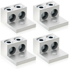 Blulu 4 Pack Dual Aluminum Ground Lug for 1/0 Gauge Wire