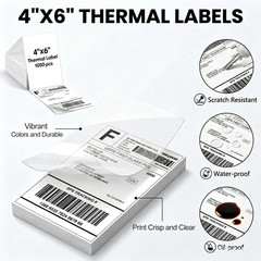 –1000PACK labels 4 x 6 Direct Thermal Shipping Labels For Zebra Rollo Printers
