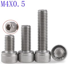 M4 – 0.5 Fine Thread 304 Stainless Steel Socket Head Caps Screws Metric DIN912