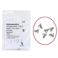 1-100×Dental Orthodontic Buccal tube Convert Weldable Roth 0.022″ U1 L1 4pcs/pkt