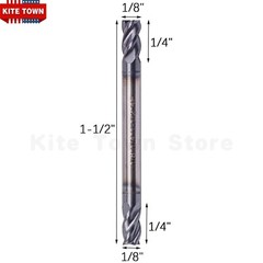 5Pcs 4Flute 1/8″ x 1/4″ x 1-1/2″ Double End Solid Carbide End Mills AlTiN Coated