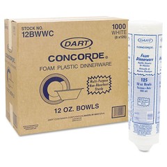 12BWWCR Concorde Foam Bowl 10 12oz White 125 per Pack (Case of 8 Packs)