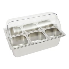 Party Fruit Seafood Buffet Tray Ice Food Serving Display Tray w/ Roll Top Cove