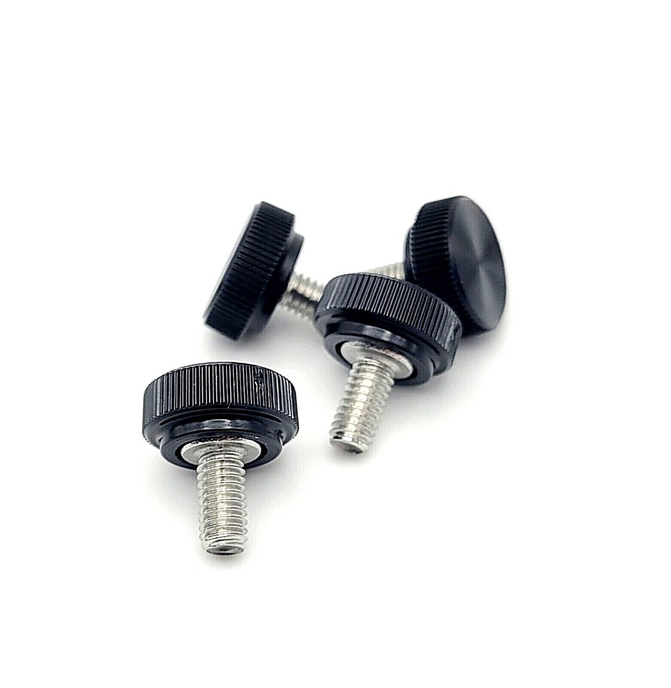 M4 x 8mm Knurled Thumb Screws Bolts Black Clamping Knob 304 Stainless 4-24 Pack