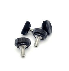 M4 x 8mm Knurled Thumb Screws Bolts Black Clamping Knob 304 Stainless 4-24 Pack