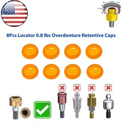 US 8Pcs Dental Overdenture Retention Caps For Implant Locator Abutment Inserts