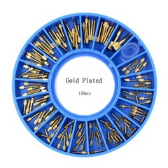 120/packDental 24K gold Plated Assorted Dental Conical Screw Posts Kits Refills