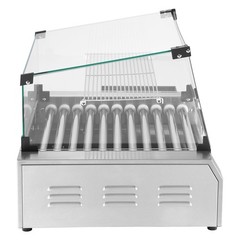Electric 30 Hot Dog 11 Roller Commercial Grill Cooker Machine Cover 1600W