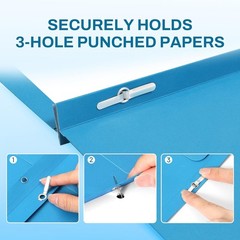 2 Pocket Folders with Prongs (100 Pack, Blue), Paper Folders with 2 Pockets Fit
