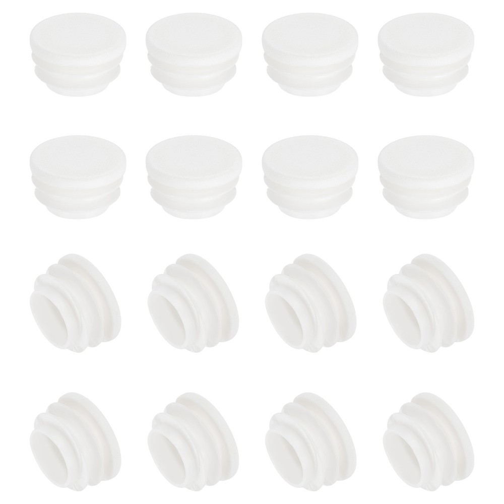 Round Plastic Plug 16Pcs, 1 Inch/25mm Tubing Insert End Caps White