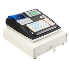 48 Keys Square POS Terminal Cash Register Complete W/ Printer, And Cash Drawer