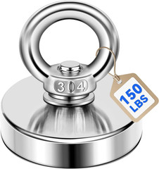 Strong Neodymium Fishing Magnets 150 Lbs(68 KG) Pulling Force Rare Earth Magnet