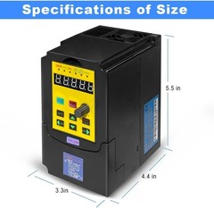VFD 1.5KW 2HP 220V 1 or 3 Phase Input 3 Phase 0-400HZ Output 10A