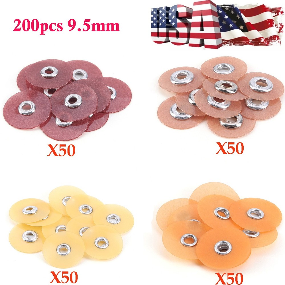 200PCS Dental discs Finishing Polishing Discs 9.5mm Coarse/Medium Fine/Superfine