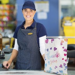 WAKAKO 100 Thank You Bags for Business Small, 2.36Mil Merchandise Shopping