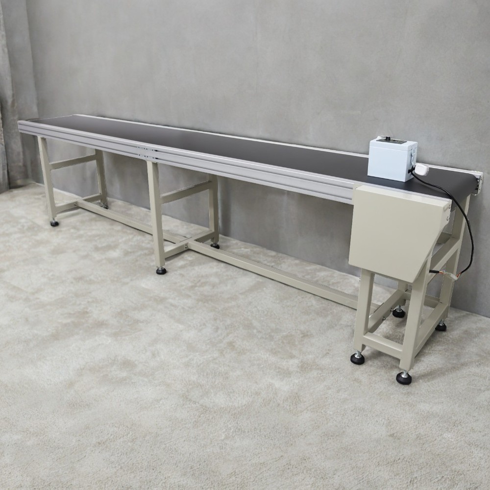 118”x11.8” Electric Conveyor PVC Belt Anti-slip Rubber Base Adjustable Speed