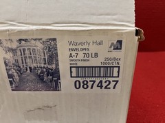 NIB Waverly Hall Blank A7 White Envelope 1000CT 70lbs Square Flap 5.25” x 7.25”