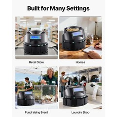 Uimoso USD Coin Sorter Coin Counter Wrapper and Roller 300 Coins/min LCD Display