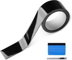Share 2″ x 30 Ft High Gloss Vinyl Tape for Black Out Chrome Delete Window Trim