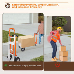 EASYBERG 4-In-1 Heavy Duty Folding Hand Truck – 770 Lbs Capacity, 10″ Wheels