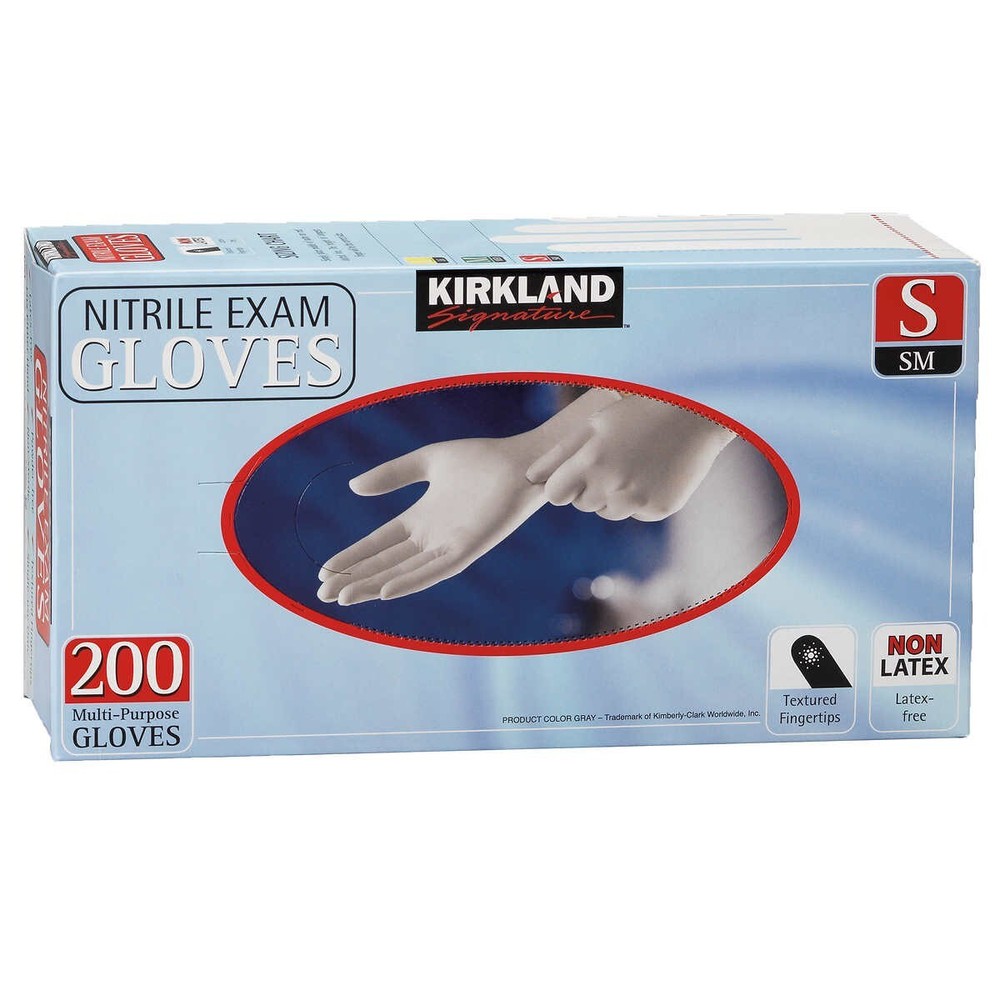 Kirkland Signature Nitrile Exam Powder Free Exam Gloves Size Small 200 Count