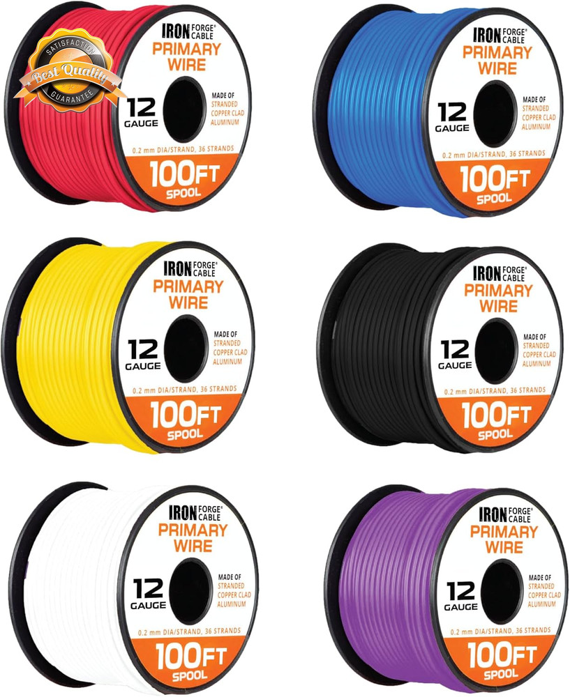 600 Ft 12 Gauge Wire 6 Colors – 6 Roll 12 Gauge Automotive Wire Bulk Assortment