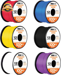 600 Ft 12 Gauge Wire 6 Colors – 6 Roll 12 Gauge Automotive Wire Bulk Assortment