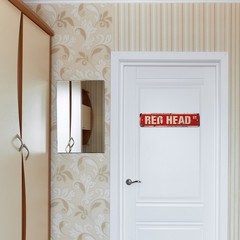 RED HEAD Vintage Style Rustic Street Sign Metal hair redhead dye beautician