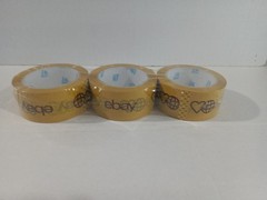 3 Rolls Official eBay Brand Logo Yellow Packing Packaging Tape Shipping 2″ X 75”
