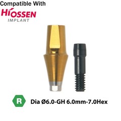 Dental Regular Straight Abutment with Screw fits Hiossen Osstem Ø4.5/5.0/6.0mm