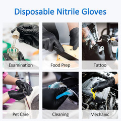 Nitrile Exam Gloves, Black, Medium, 100-Ct Box, 4-Mil, Latex-Free, Powder-Free,
