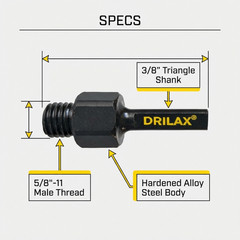 5/8 inch 11 Arbor Adapter Core Drill Bit Grinder Polishing Backer 3/8 Shank