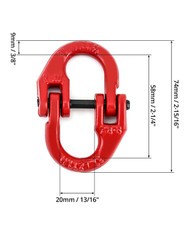 5/16” G80 Hammerlock Coupling Link 4400Lbs Chain Connector 4 Pack Red Steel