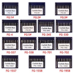 10pc/Pack Dental Round Carbide Steel Drills Burs FG Bur for High Speed Handpiece