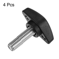 4pcs M8 x 20mm Male Thread Tee Wing Knobs Thumb Screw Clamping Knobs Grip Black