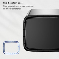 EKO Laguna 2.6 Gallon/10L Open Top Trash Can – Modern Matte Stainless Steel W…