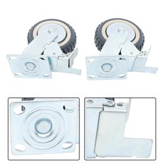 4PCS Heavy Duty Swivel Caster Fixed Wheel with Brake Set 6 inch Caster Wheels