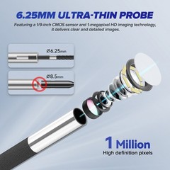 Two/Four-Way Endoscope Inspection Camera Articulating Borescope 1m Flexible Tube