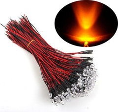 Lot 3mm 5mm LED Light White Red Yellow 20CM Pre Wired LED Lamp Light Bulb 12V