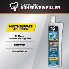 DAP All Purpose Gray Adhesive and Filler 8.6 Oz Strong Multi-Surface Bonding