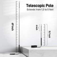 Teslong Telescopic Endoscope Borescope Inspection Camera 5FT Telescoping Pole