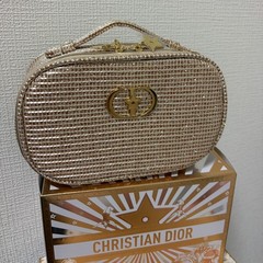 Christian Dior 2025 limited pouch bag Holiday Cosmetic Bag Gold New F/S