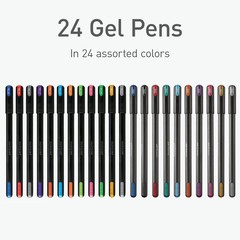 Pentonic Gel Pens, 24 Count, Mixed Pack (12 Assorted 24 Multicolor