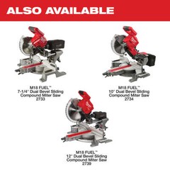Milwaukee 2733-80 M18 FUEL 18V 7-1/4″ Dual Sliding Miter Saw – Bare Tool Recon